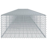 Gabion Basket with Cover 1200x100x50 cm Galvanised Iron - Top-Down View