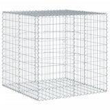 Gabion Basket with Cover 100x100x100 cm Galvanised Iron - Front View