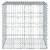 Gabion Basket with Cover 100x100x100 cm Galvanised Iron - Side View