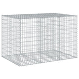 Gabion Basket with Cover 150x100x100 cm Galvanised Iron - Front View
