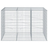 Gabion Basket with Cover 150x100x100 cm Galvanised Iron - Side View