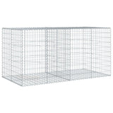 Gabion Basket with Cover 200x100x100 cm Galvanised Iron - Front View