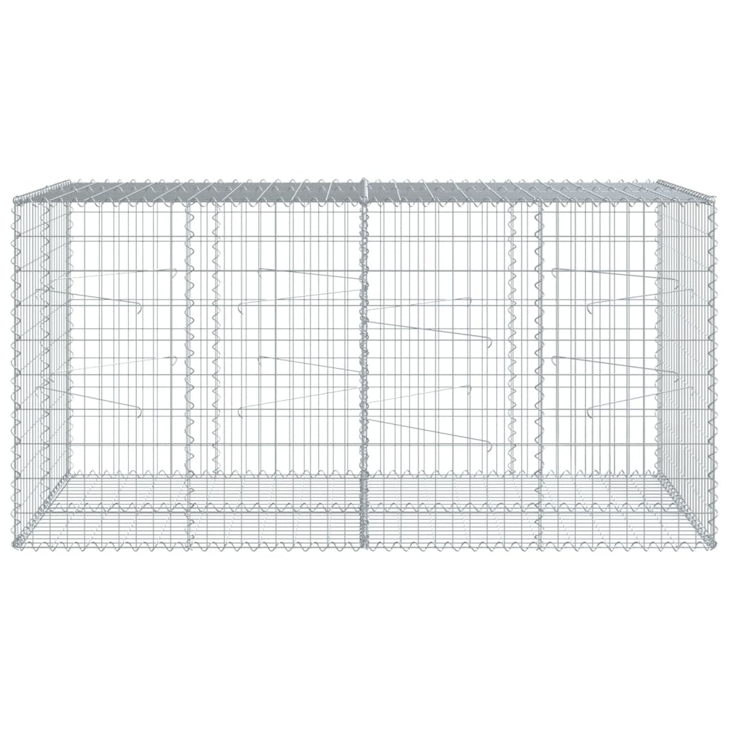 Gabion Basket with Cover 200x100x100 cm Galvanised Iron