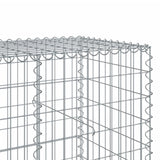 Gabion Basket with Cover 200x100x100 cm Galvanised Iron - Rear View