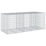 Gabion Basket with Cover 250x100x100 cm Galvanised Iron - Front View