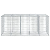 Gabion Basket with Cover 250x100x100 cm Galvanised Iron - Side View