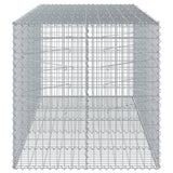 Gabion Basket with Cover 250x100x100 cm Galvanised Iron - Top-Down View