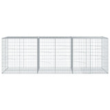 Gabion Basket with Cover 300x100x100 cm Galvanised Iron - Side View