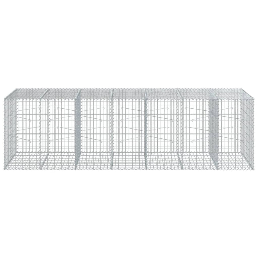 Gabion Basket with Cover 350x100x100 cm Galvanised Iron