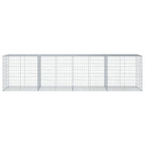 Gabion Basket with Cover 400x100x100 cm Galvanised Iron