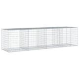 Gabion Basket with Cover 400x100x100 cm Galvanised Iron