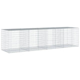 Gabion Basket with Cover 400x100x100 cm Galvanised Iron - 45-Degree Angle