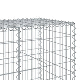 Gabion Basket with Cover 400x100x100 cm Galvanised Iron - Rear View