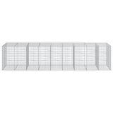 Gabion Basket with Cover 450x100x100 cm Galvanised Iron - Side View