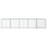 Gabion Basket with Cover 500x100x100 cm Galvanised Iron - Side View