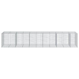 Gabion Basket with Cover 550x100x100 cm Galvanised Iron - Side View