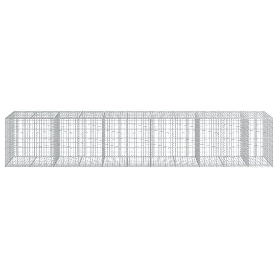 Gabion Basket with Cover 550x100x100 cm Galvanised Iron