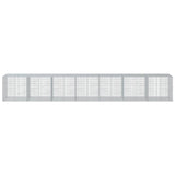 Gabion Basket with Cover 700x100x100 cm Galvanised Iron - Side View