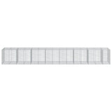 Gabion Basket with Cover 750x100x100 cm Galvanised Iron