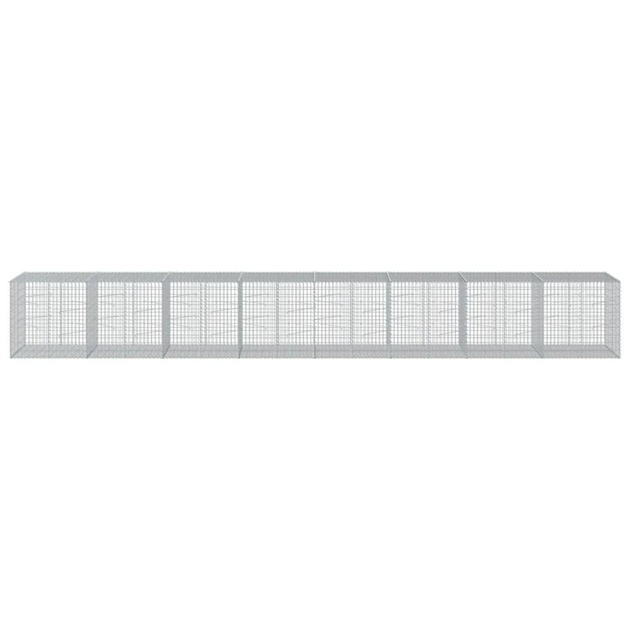 Gabion Basket with Cover 800x100x100 cm Galvanised Iron