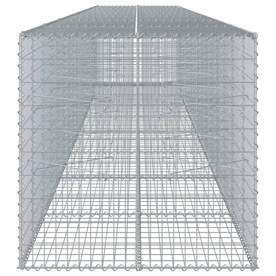 Gabion Basket with Cover 800x100x100 cm Galvanised Iron
