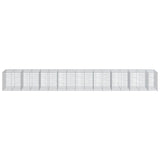 Gabion Basket with Cover 850x100x100 cm Galvanised Iron - Side View