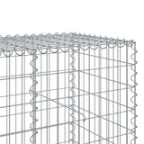 Gabion Basket with Cover 950x100x100 cm Galvanised Iron - Rear View