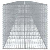 Gabion Basket with Cover 1000x100x100 cm Galvanised Iron - Top-Down View