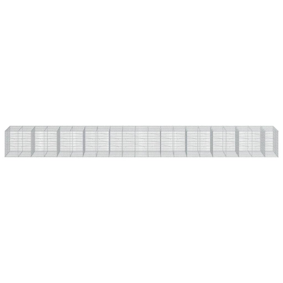 Gabion Basket with Cover 1050x100x100 cm Galvanised Iron