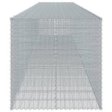 Gabion Basket with Cover 1050x100x100 cm Galvanised Iron - Top-Down View