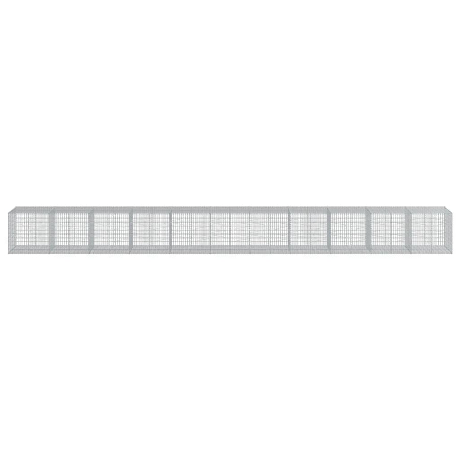Gabion Basket with Cover 1100x100x100 cm Galvanised Iron