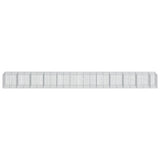 Gabion Basket with Cover 1150x100x100 cm Galvanised Iron - Side View