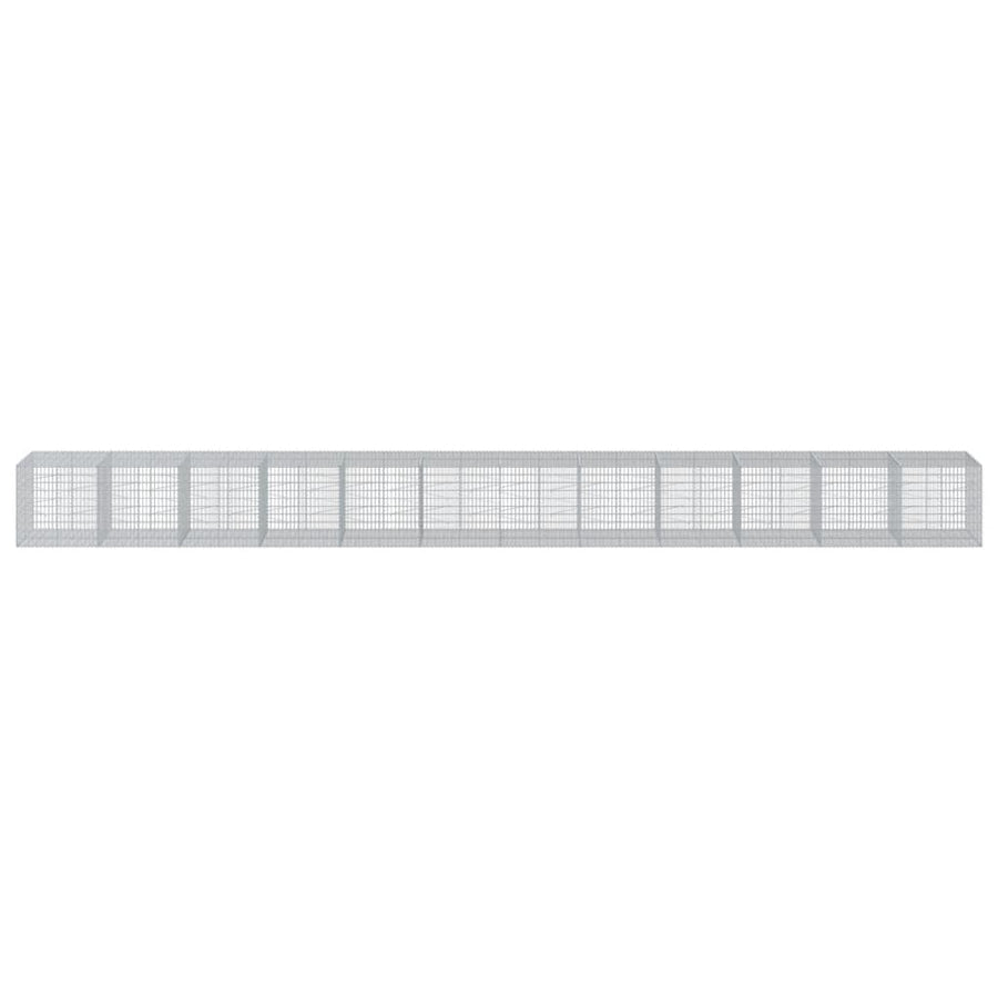 Gabion Basket with Cover 1200x100x100 cm Galvanised Iron