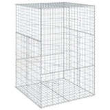 Gabion Basket with Cover 100x100x150 cm Galvanised Iron - Front View