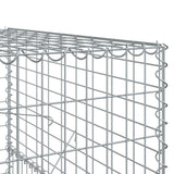 Gabion Basket with Cover 100x100x150 cm Galvanised Iron - Rear View