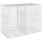 Gabion Basket with Cover 200x100x150 cm Galvanised Iron - Front View