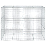 Gabion Basket with Cover 200x100x150 cm Galvanised Iron - Side View