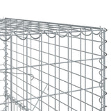 Gabion Basket with Cover 200x100x150 cm Galvanised Iron - Rear View