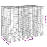 Gabion Basket with Cover 200x100x150 cm Galvanised Iron - Close-Up Angle