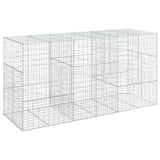 Gabion Basket with Cover 300x100x150 cm Galvanised Iron - Front View