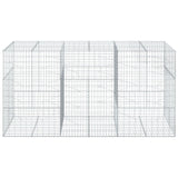 Gabion Basket with Cover 300x100x150 cm Galvanised Iron - Side View