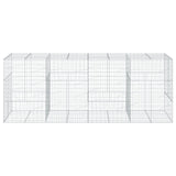 Gabion Basket with Cover 400x100x150 cm Galvanised Iron - Side View