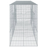 Gabion Basket with Cover 400x100x150 cm Galvanised Iron - Top-Down View