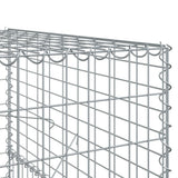 Gabion Basket with Cover 400x100x150 cm Galvanised Iron