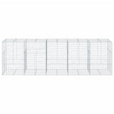 Gabion Basket with Cover 500x100x150 cm Galvanised Iron