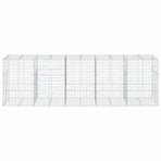 Gabion Basket with Cover 500x100x150 cm Galvanised Iron