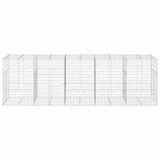 Gabion Basket with Cover 500x100x150 cm Galvanised Iron - Side View