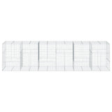 Gabion Basket with Cover 600x100x150 cm Galvanised Iron - Side View