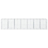 Gabion Basket with Cover 700x100x150 cm Galvanised Iron