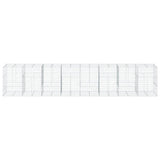 Gabion Basket with Cover 800x100x150 cm Galvanised Iron - Side View